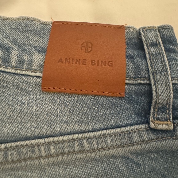 Anine Bing Jackie Jeans Straight Leg Sz 32 Pale Blue - Picture 5 of 8